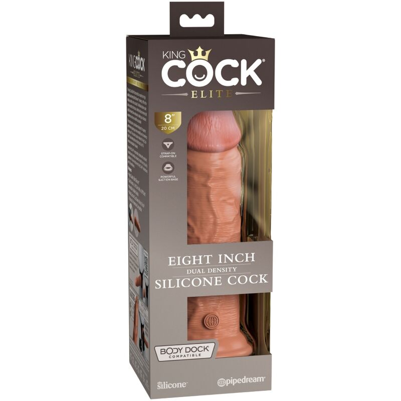 KING COCK - ELITE REALISTIC SILICONE DILDO 20.3 CM CARAMEL - Bild 5