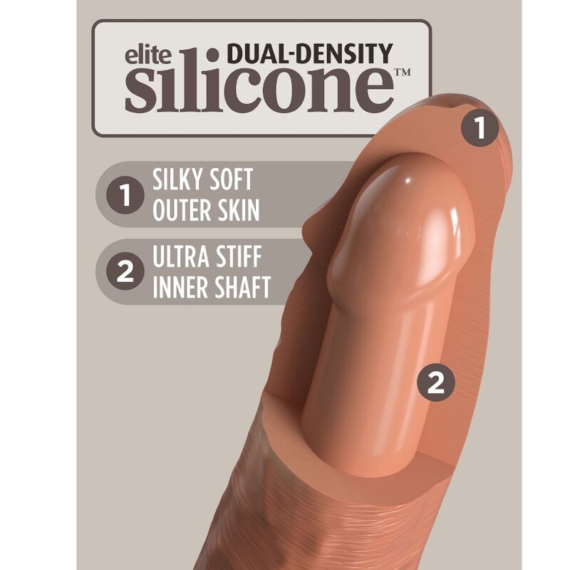 KING COCK - ELITE REALISTIC SILICONE DILDO 20.3 CM CARAMEL - Bild 3