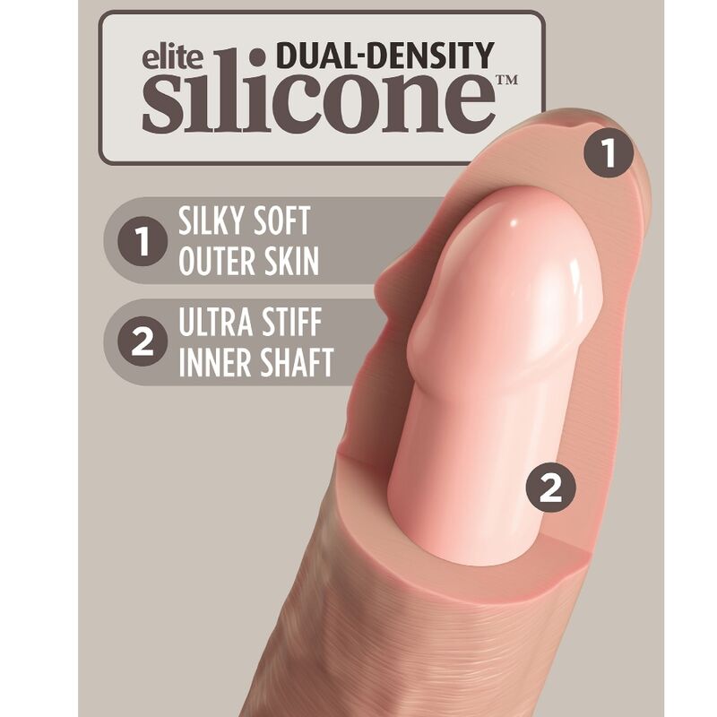 KING COCK - ELITE REALISTIC DILDO VIBRATOR & SILICONE REMOTE CONTROL 17.8 CM - Bild 2