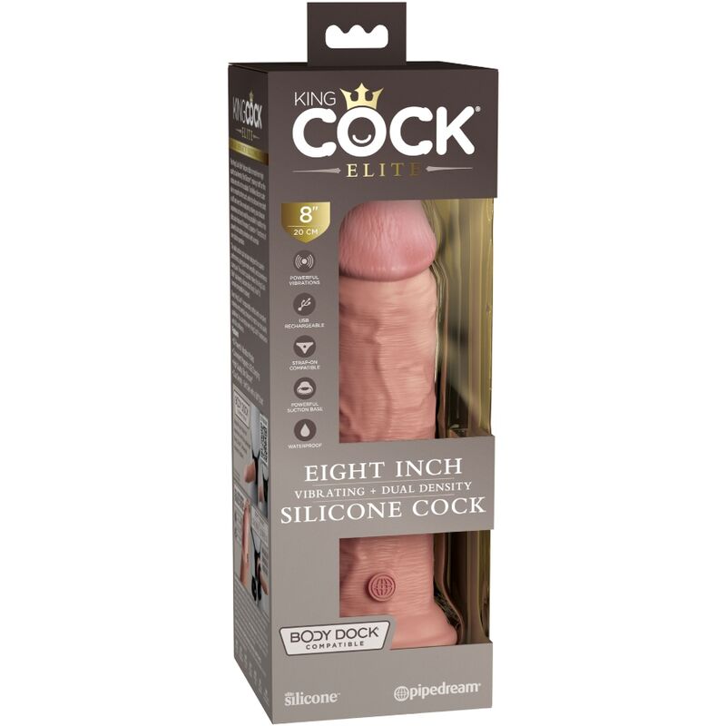 KING COCK - ELITE REALISTIC DILDO VIBRATING & SILICONE 20.3 CM - Bild 3