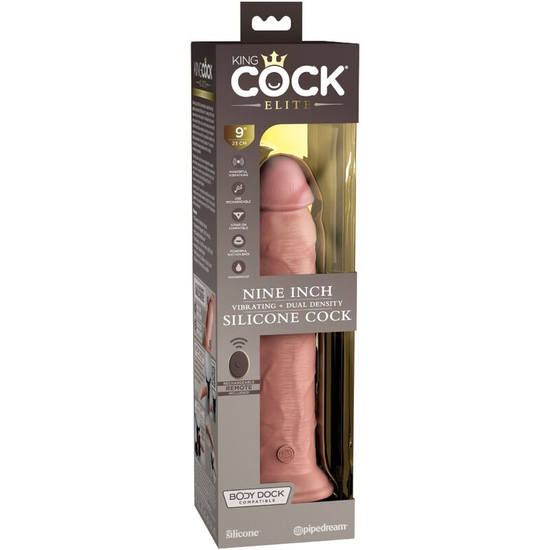 KING COCK - ELITE REALISTIC DILDO VIBRATOR & SILICONE REMOTE CONTROL 23 CM - Bild 2