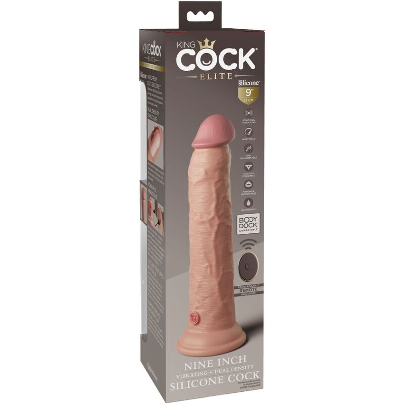 KING COCK - ELITE REALISTIC DILDO VIBRATOR & SILICONE REMOTE CONTROL 23 CM - Bild 6