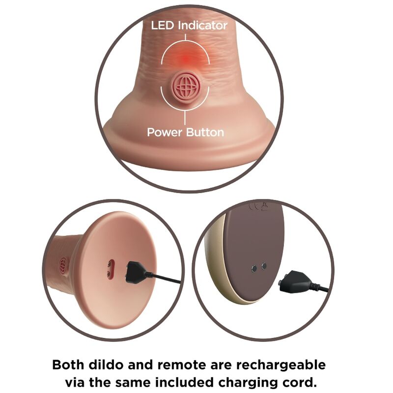 KING COCK - ELITE REALISTIC DILDO VIBRATOR & SILICONE REMOTE CONTROL 23 CM - Bild 5