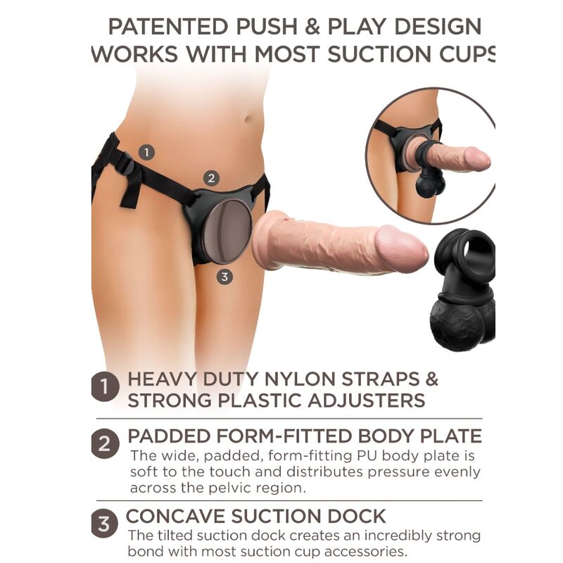 KING COCK - ELITE DELUXE ADJUSTABLE HARNESS KIT RING WITH TESTICLES & DILDO 20.3 CM - Bild 10
