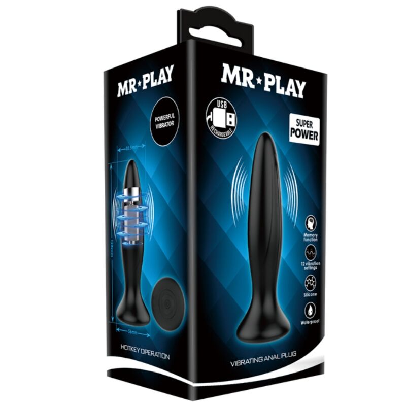 MR PLAY - RECHARGEABLE BLACK VIBRATOR ANAL PLUG - Bild 4