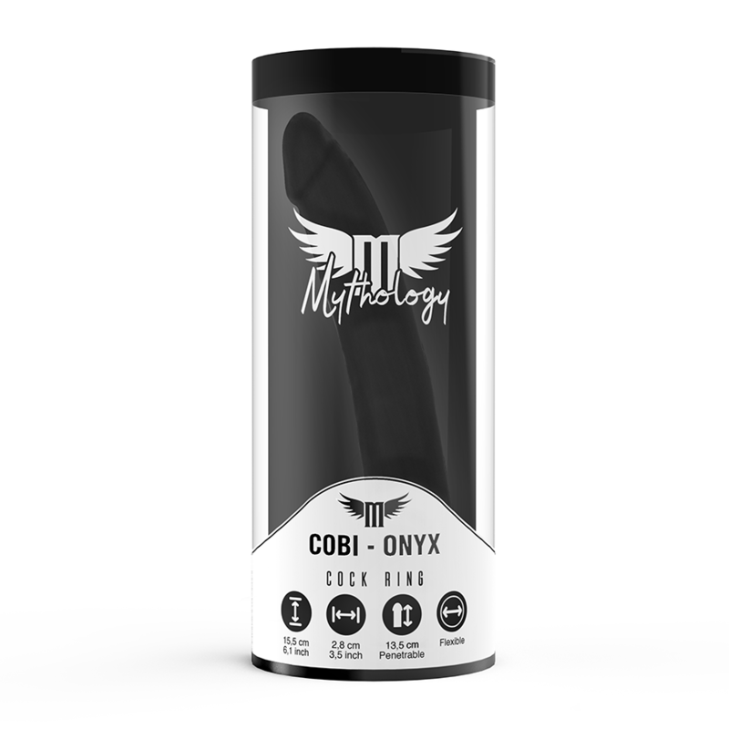 MYTHOLOGY - COBI ONYX ANAL DILDO WITH COCK AND TESTICLE RING 13 SILICONE CM - Bild 4