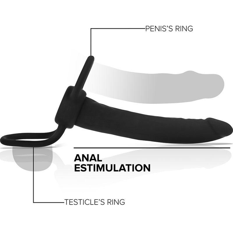 MYTHOLOGY - COBI ONYX ANAL DILDO WITH COCK AND TESTICLE RING 13 SILICONE CM - Bild 5