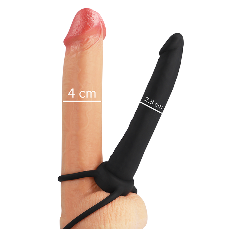 Alternative view of MYTHOLOGY - COBI ONYX ANAL DILDO WITH COCK AND TESTICLE RING 13 SILICONE CM