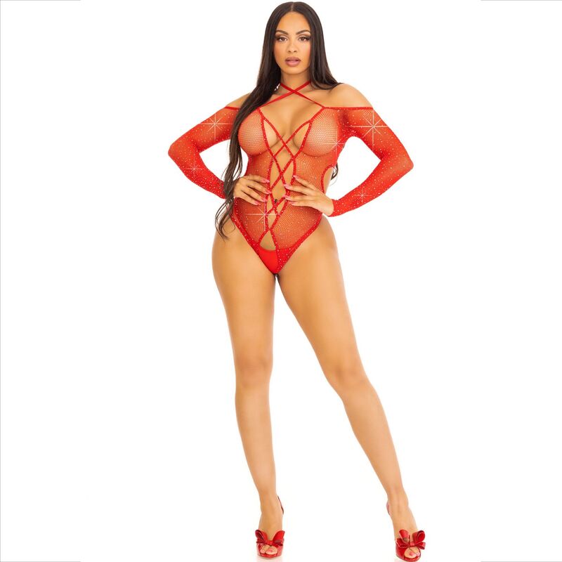 LEG AVENUE - BODY CROTHLESS WITH GLOSS RED - Bild 5