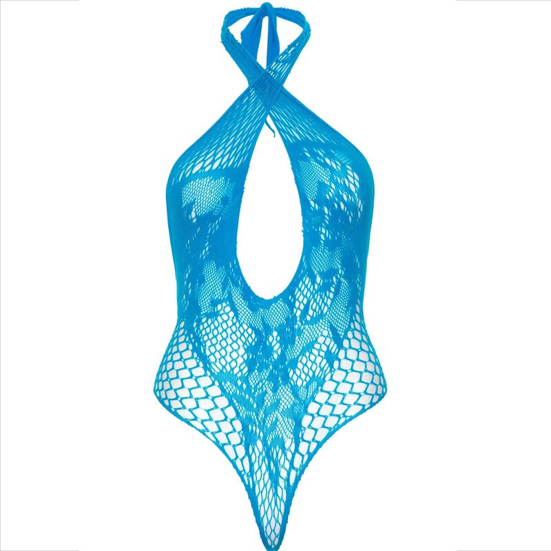 LEG AVENUE - TEDDY HALTER WITH LACE BLUE - Bild 3