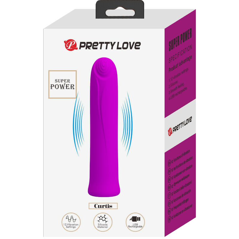 PRETTY LOVE - CURTIS MINI SUPER POWER VIBRATOR 12 VIOLET SILICONE VIBRATIONS - Bild 7