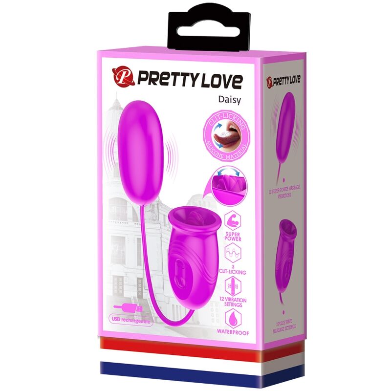 Alternative view of PRETTY LOVE - DAISY DUAL EGG RECHARGEABLE VIBRATOR PURPLE