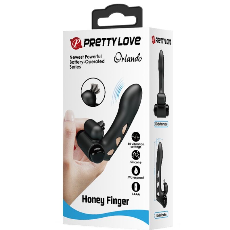 Alternative view of PRETTY LOVE - ORLANDO BLACK VIBRATOR FINGER COVER