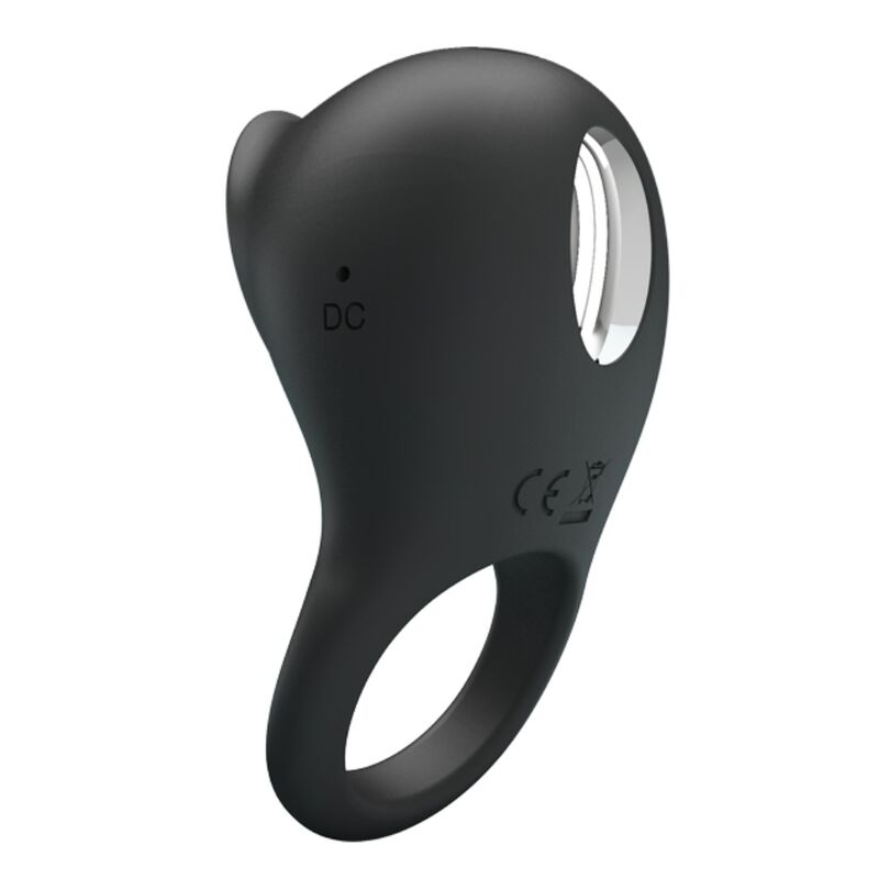 Alternative view of PRETTY LOVE - VIBRATING PENIS RING WITH BLACK TONGUE