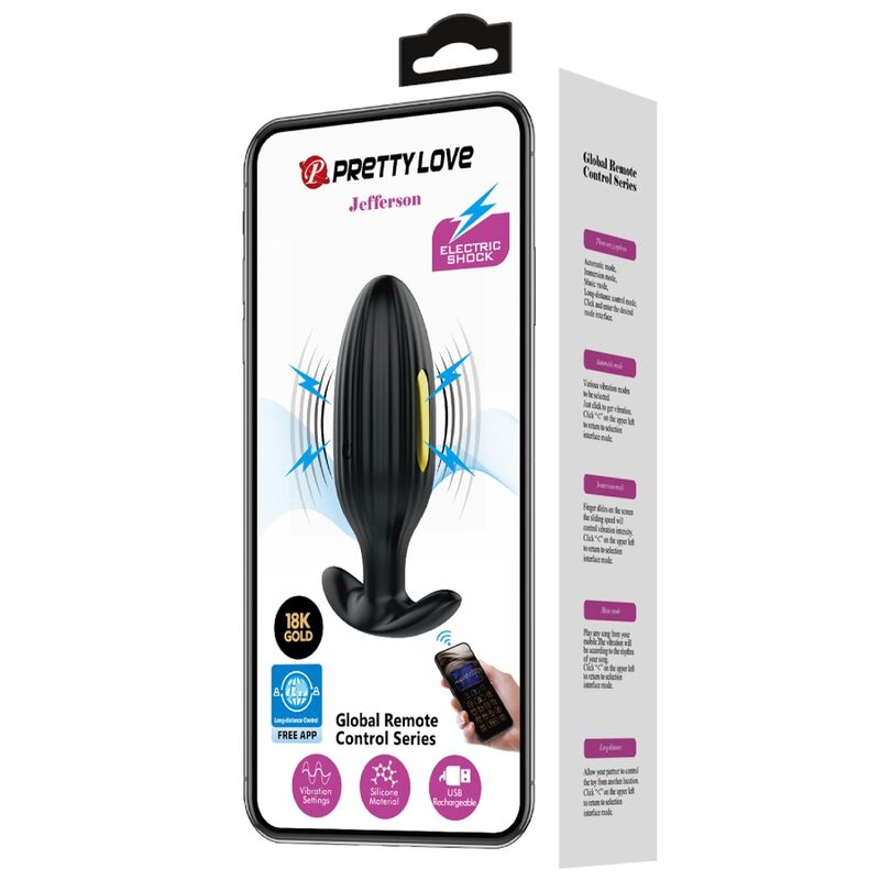 Alternative view of PRETTY LOVE - JEFFERSON APP CONTROLLED ANAL PLUG BLACK