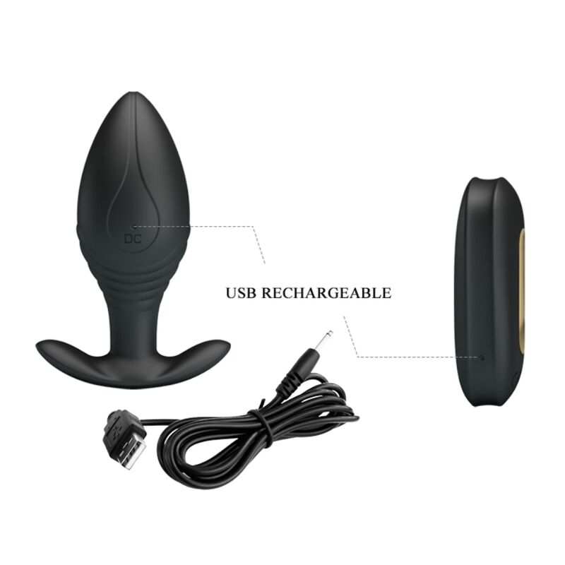 PRETTY LOVE - REGINA ANAL PLUG RECHARGEABLE VIBRATOR BLACK - Bild 4