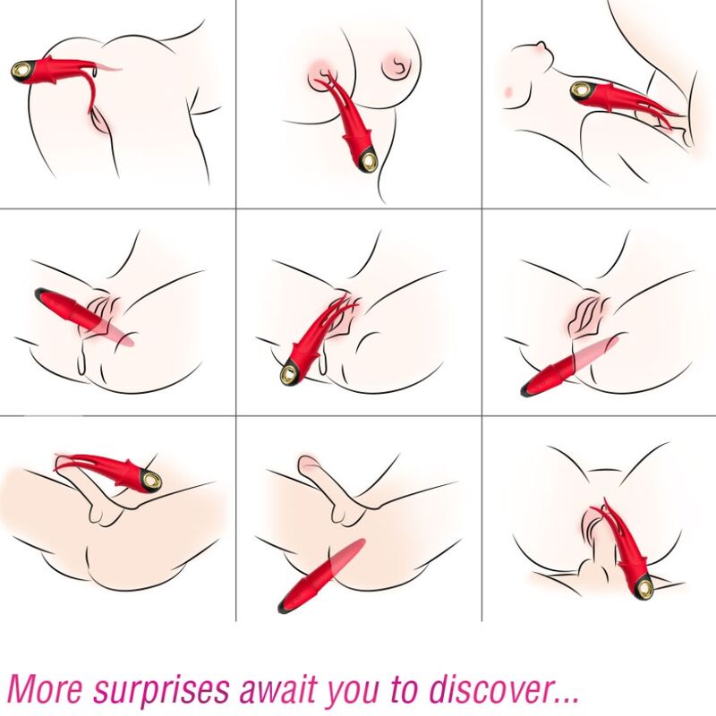 Alternative view of ARMONY - SHADOW VIBRATOR DOUBLE-HEAD TEASING RED