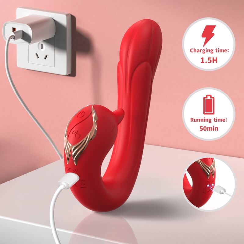 Alternative view of ARMONY - DELFIN VIBRATOR MULTIPOSITION & HEAT EFFECT RED