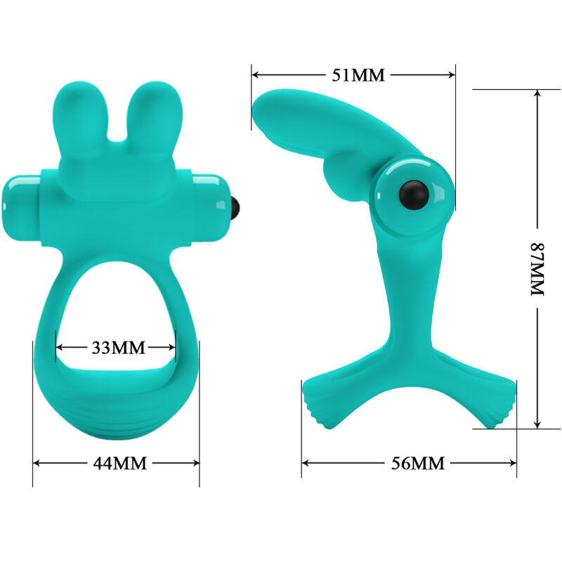 PRETTY LOVE - DANTE GREEN RABBIT VIBRATOR RING - Bild 6