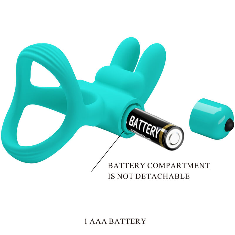 Alternative view of PRETTY LOVE - DANTE GREEN RABBIT VIBRATOR RING