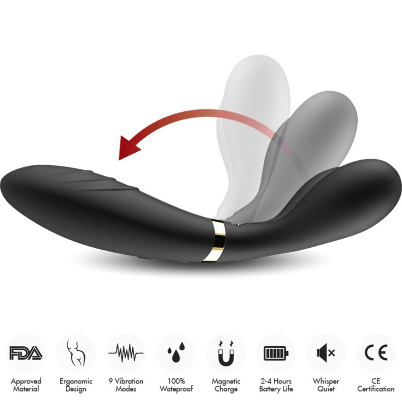 ARMONY - Y-WAND MASSAGER & VIBRATOR DOUBLE HEAD BLACK - Bild 3