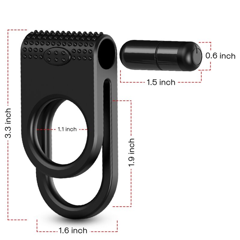 Alternative view of ARMONY - TWINS DOUBLE VIBRATOR RING FOR COUPLES BLACK