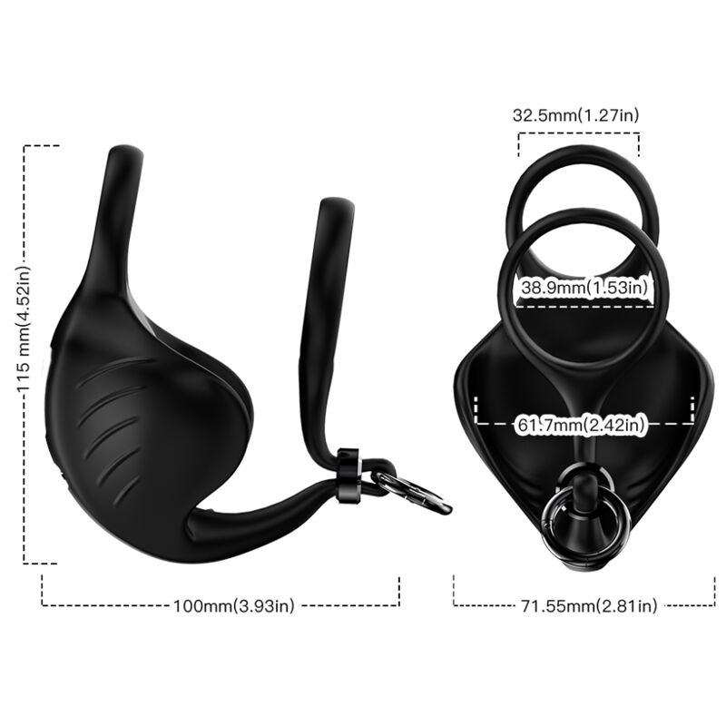 ARMONY - MANTA SCROTUM VIBRATOR RING BLACK - Bild 3