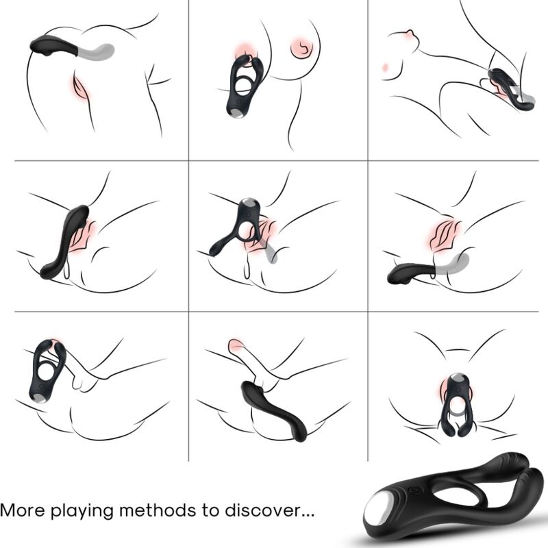 Alternative view of ARMONY - VEYRON DOUBLE VIBRATOR RING TOY FOR COUPLES REMOTE CONTROL BLACK