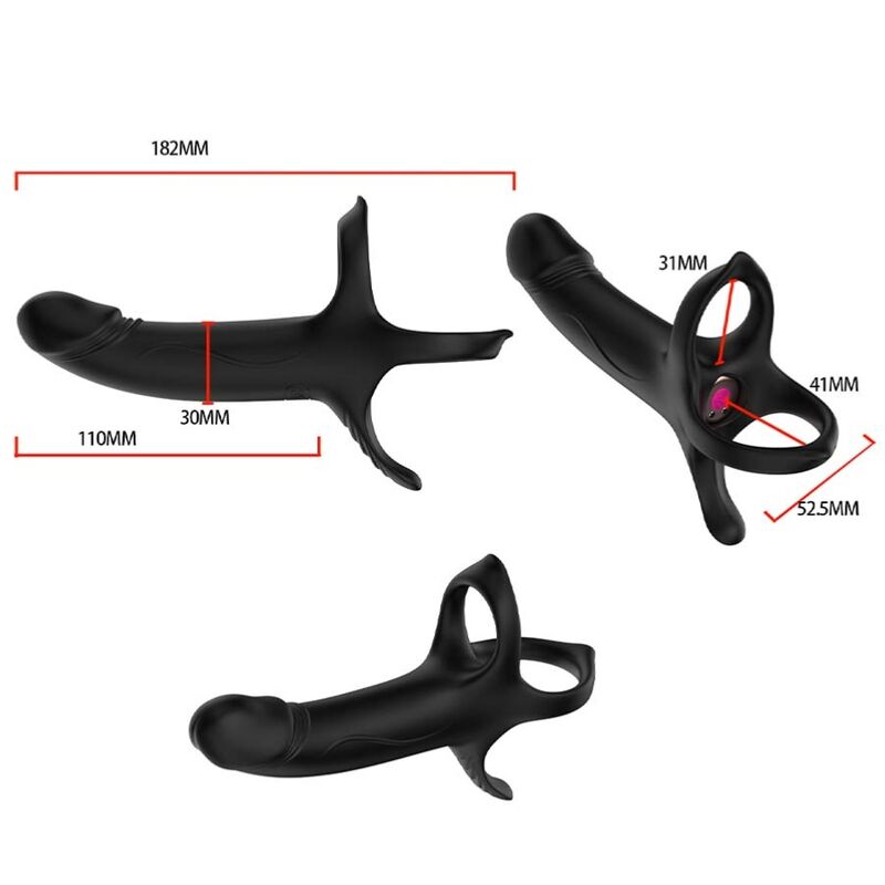 ARMONY - DILDO WITH RING & VIBRATOR REMOTE CONTROL BLACK - Bild 3