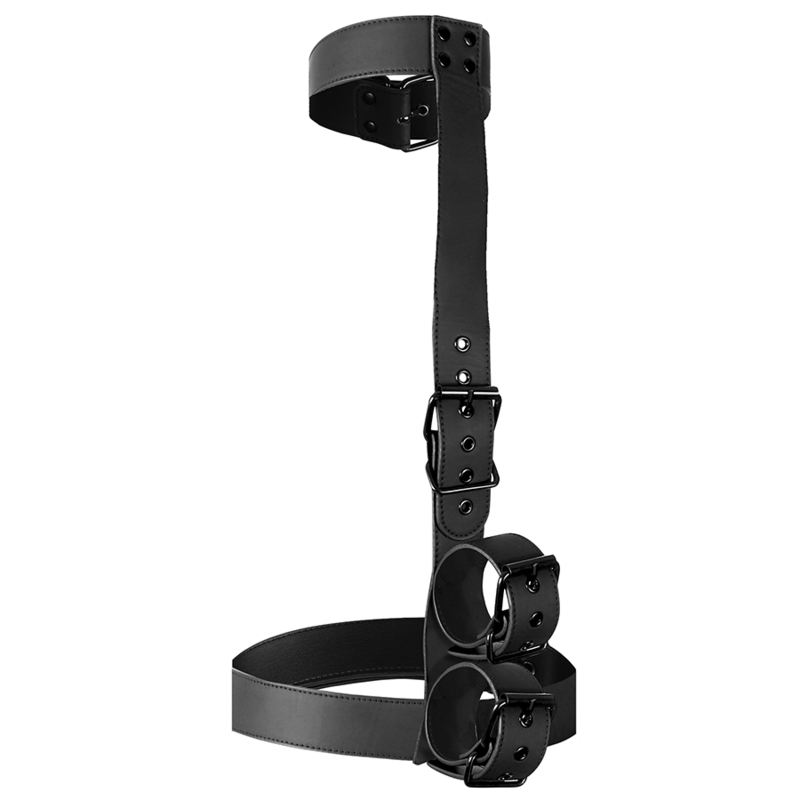 FETISH SUBMISSIVE BONDAGE - COLLAR & WRIST CUFFS BODY RESTRAINT SET - Bild 4