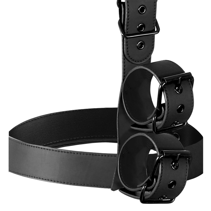 FETISH SUBMISSIVE BONDAGE - COLLAR & WRIST CUFFS BODY RESTRAINT SET - Bild 6