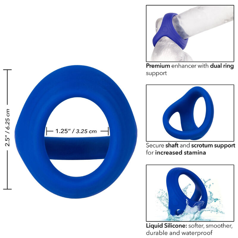 CALEXOTICS - ADMIRAL COCK BALL DUAL RING BLUE - Bild 2