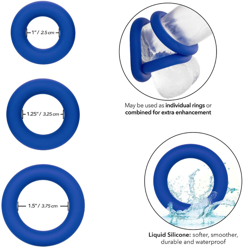 Alternative view of CALEXOTICS - ADMIRAL COCK RING SET BLUE