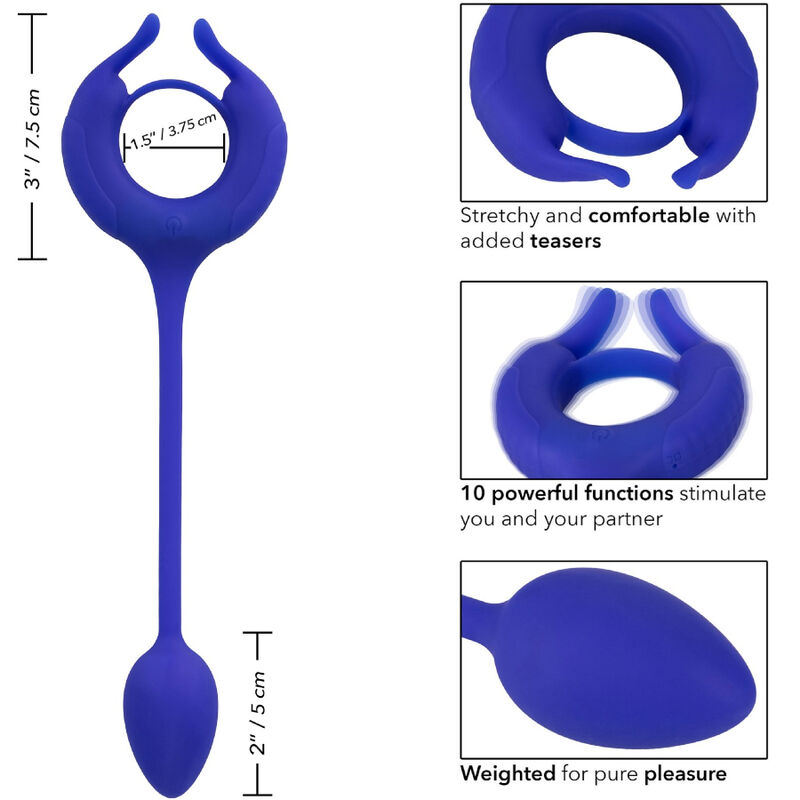 Alternative view of CALEXOTICS - ADMIRAL WEIGHTED COCK RING BLUE