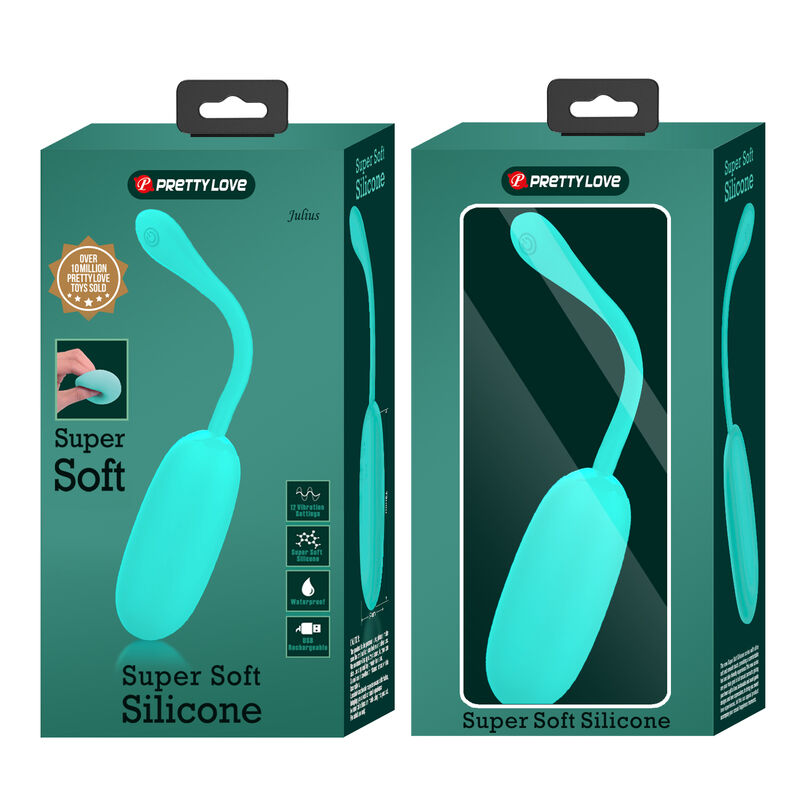 Alternative view of PRETTY LOVE - JULIUS WATERPROOF-RECHARGEABLE VIBRATING EGG AQUA GREEN