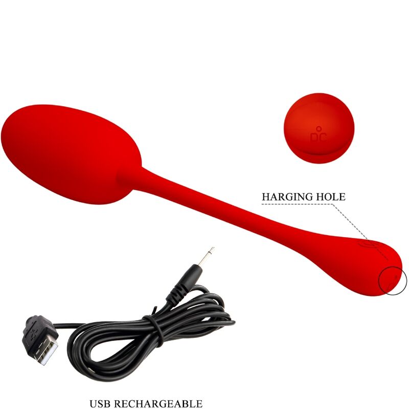 PRETTY LOVE - KNUCKER RED RECHARGEABLE VIBRATING EGG - Bild 8