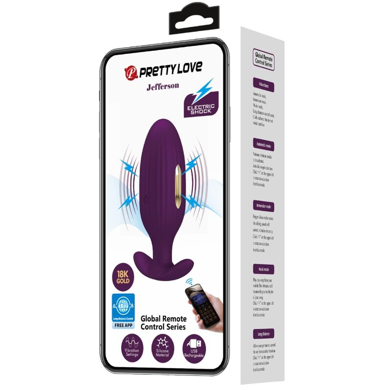 PRETTY LOVE - JEFFERSON APP CONTROLLED ANAL PLUG PURPLE - Bild 14