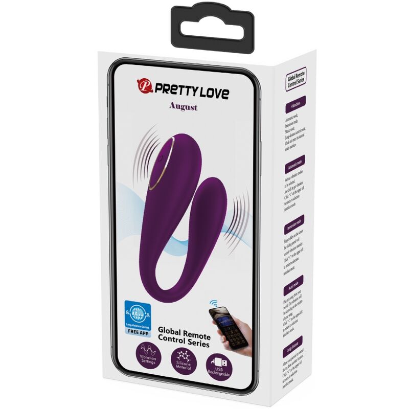 PRETTY LOVE - AUGUST REMOTE GLOBAL DOUBLE PLEASURE VIBRATOR - Bild 3