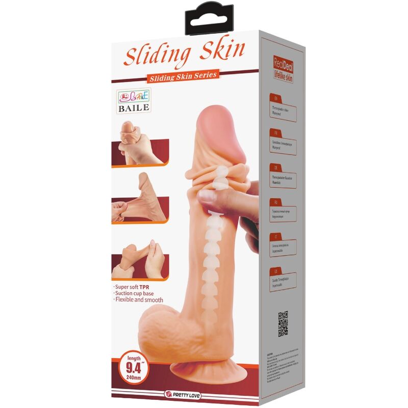PRETTY LOVE - SLIDING SKIN SERIES REALISTIC DILDO WITH SLIDING SKIN SUCTION CUP 24 CM - Bild 3