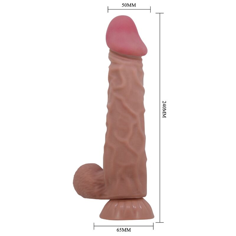 PRETTY LOVE - SLIDING SKIN SERIES REALISTIC DILDO WITH SLIDING SKIN SUCTION CUP BROWN 24 CM - Bild 4