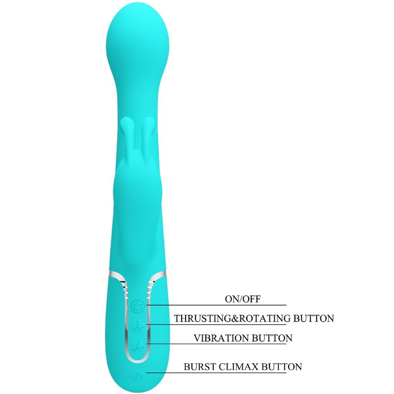 PRETTY LOVE - DEJON RABBIT VIBRATOR 3 IN 1 MULTIFUNCTION AQUA GREEN - Bild 8