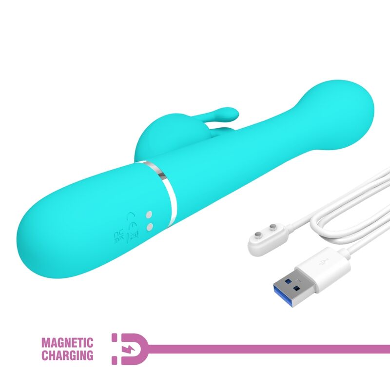 PRETTY LOVE - DEJON RABBIT VIBRATOR 3 IN 1 MULTIFUNCTION AQUA GREEN - Bild 3