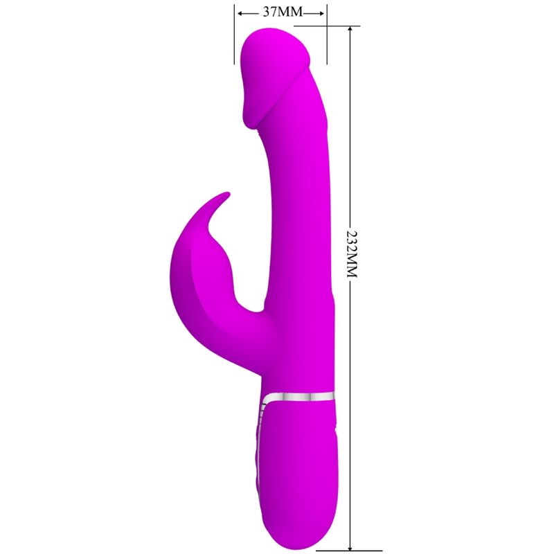 PRETTY LOVE - KAMPAS RABBIT 3 IN 1 MULTIFUNCTION VIBRATOR WITH TONGUE FUCHSIA - Bild 11
