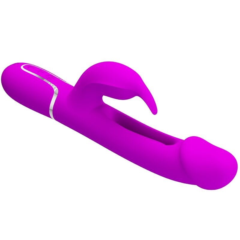 PRETTY LOVE - KAMPAS RABBIT 3 IN 1 MULTIFUNCTION VIBRATOR WITH TONGUE FUCHSIA - Bild 7