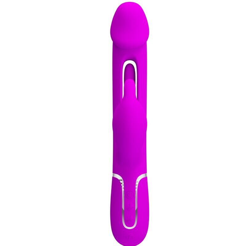 PRETTY LOVE - KAMPAS RABBIT 3 IN 1 MULTIFUNCTION VIBRATOR WITH TONGUE FUCHSIA - Bild 3