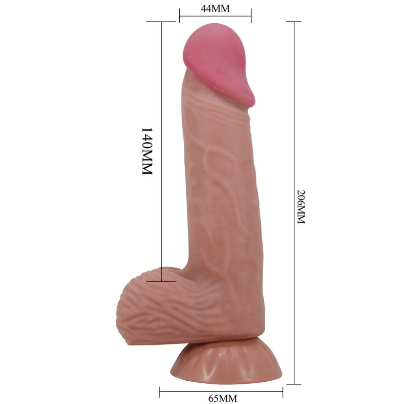 PRETTY LOVE - SLIDING SKIN SERIES REALISTIC DILDO WITH SLIDING BROWN SKIN SUCTION CUP 20.6 CM - Bild 6