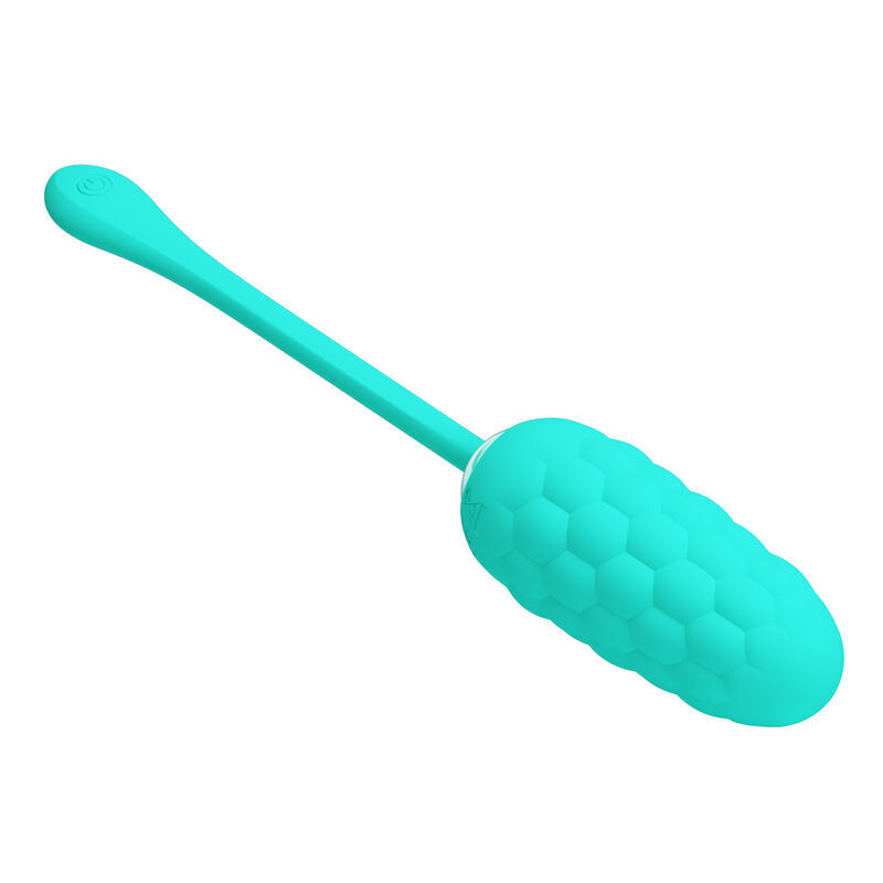 Alternative view of PRETTY LOVE - VIBRATING EGG WITH AQUA GREEN RECHARGEABLE MARINE TEXTURE