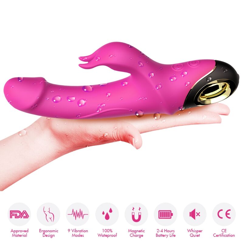Alternative view of ARMONY - METEROR DILDO VIBRATOR RABBIT ROTATOR FUCHSIA