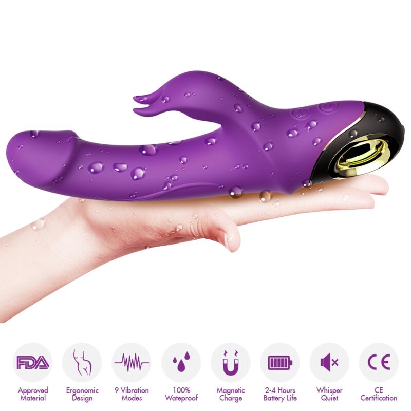 Alternative view of ARMONY - METEROR DILDO VIBRATOR RABBIT PURPLE