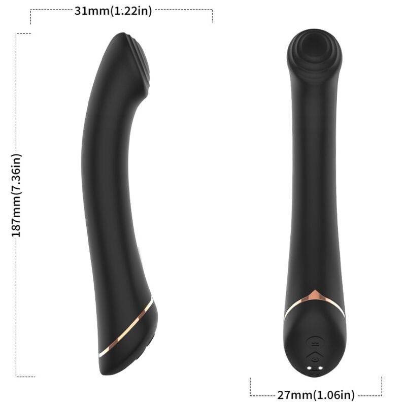 ARMONY - VIBRATOR FALT HEAD SILICONE BLACK - Bild 3
